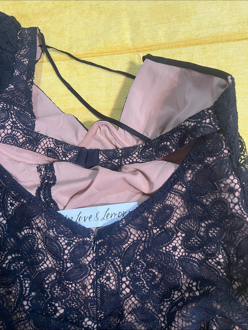 For Love & Lemons Black Lace One-Shoulder Dress - Picture 4 of 10